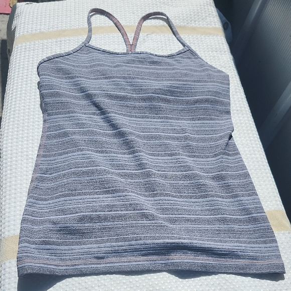 Lululemon Gray and White Fitted Sleeveless Tank Top - Picture 2 of 6